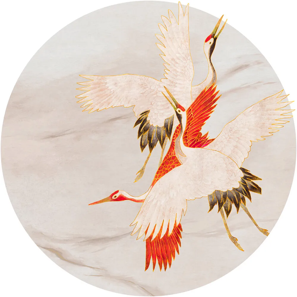 Wall Art – Wallpaper Creamy Tsuru  round 3ds Max