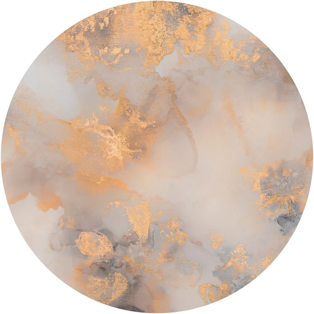 Wall Art – Wallpaper Dolce Vita Grey&Gold round 3ds Max