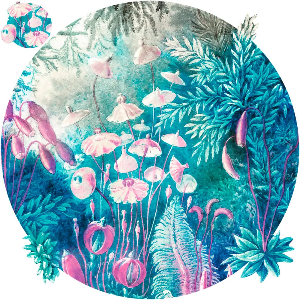 Wall Art – Wallpaper Fairytale Blue round 3ds Max