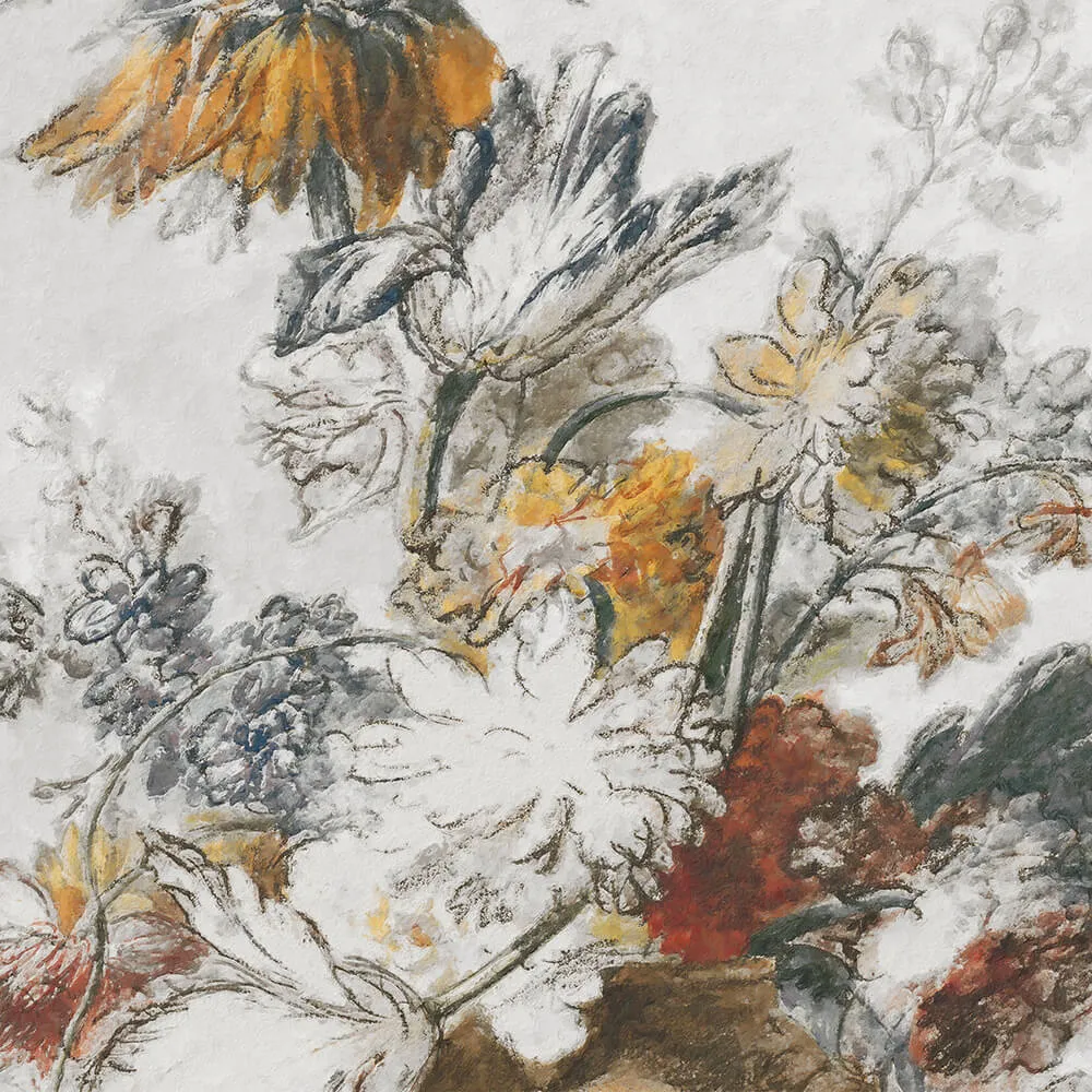 Wall Art – Wallpaper Grey Classic Flower 3ds Max