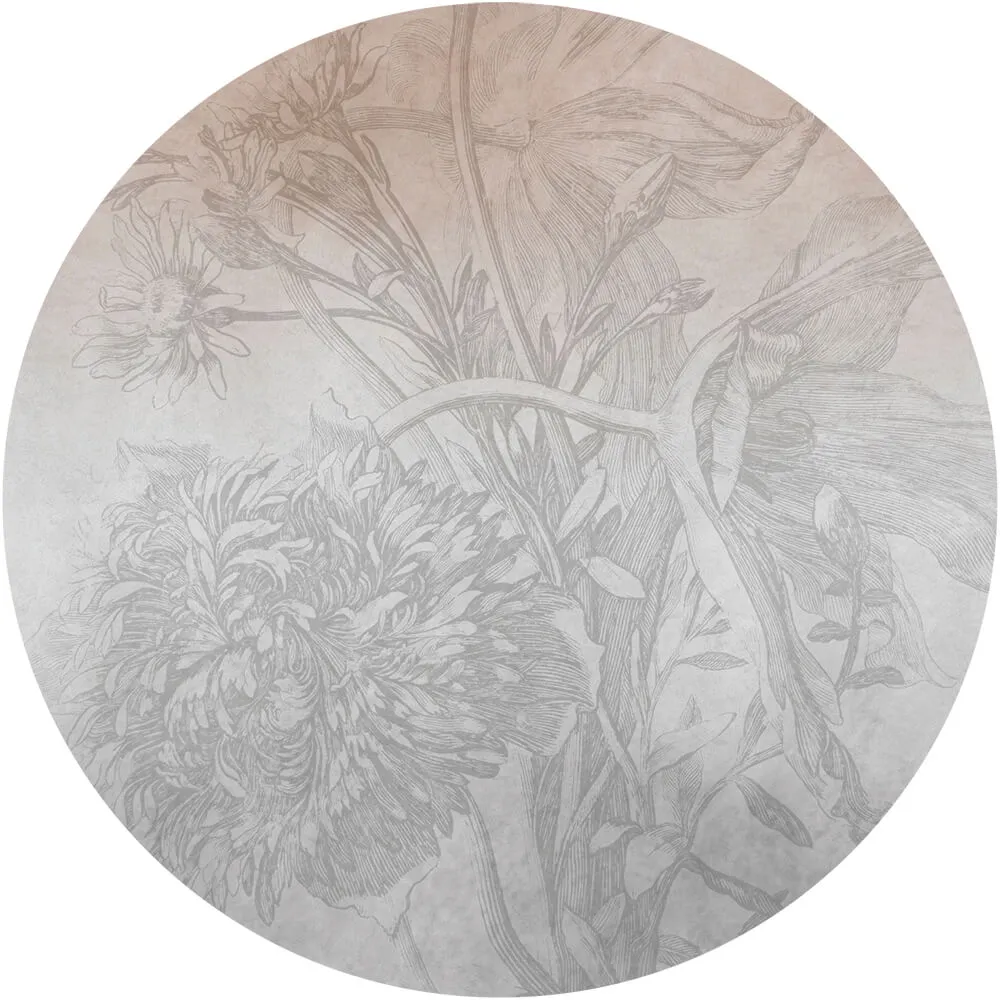 Wall Art – Wallpaper Grey Ombre Flower round 3ds Max