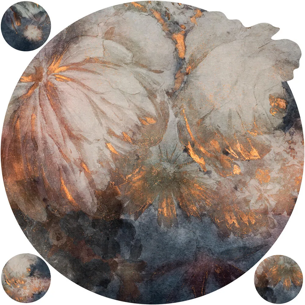 Wall Art – Wallpaper Harmony Blue round 3ds Max