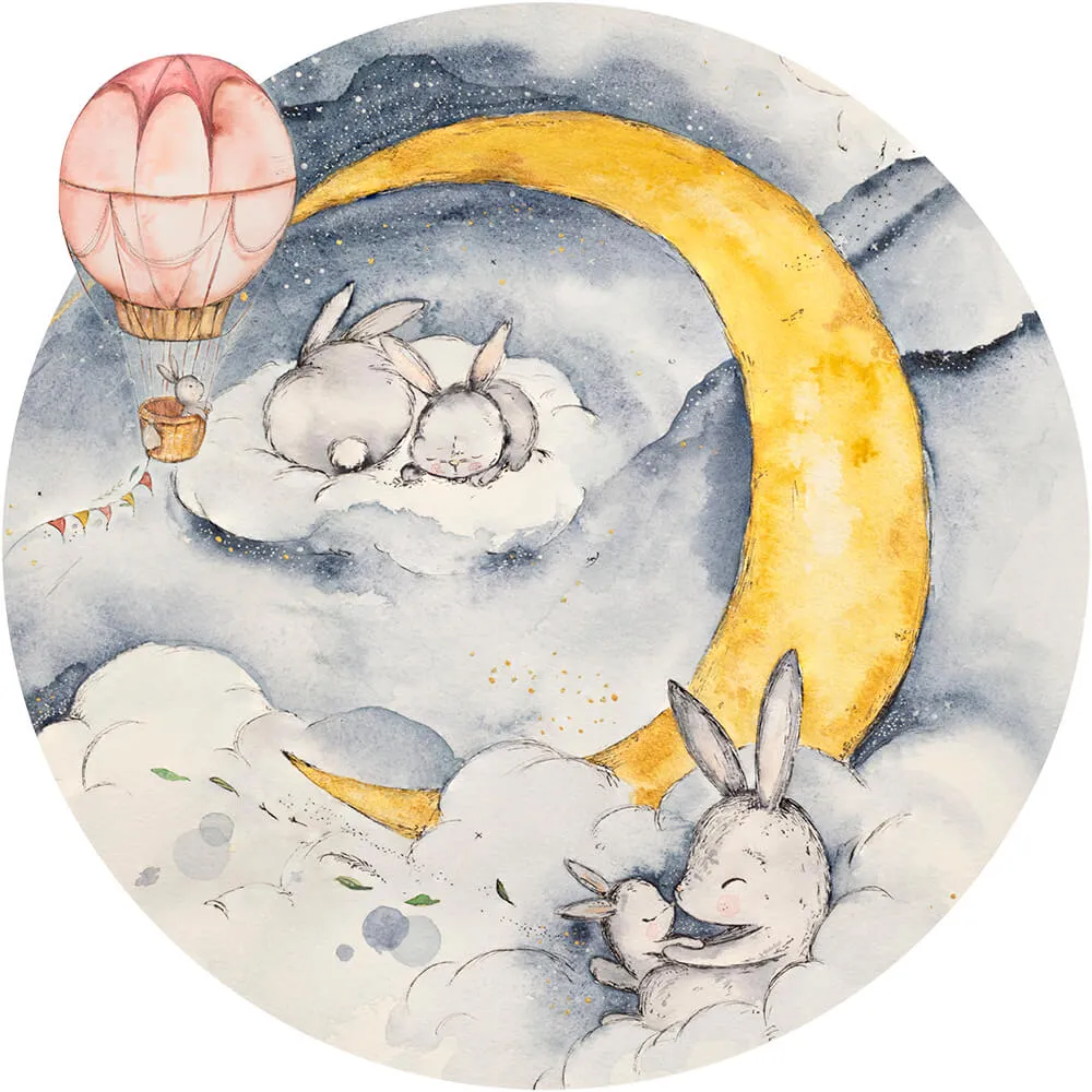 Wall Art – Wallpaper Moonie Blue round 3ds Max