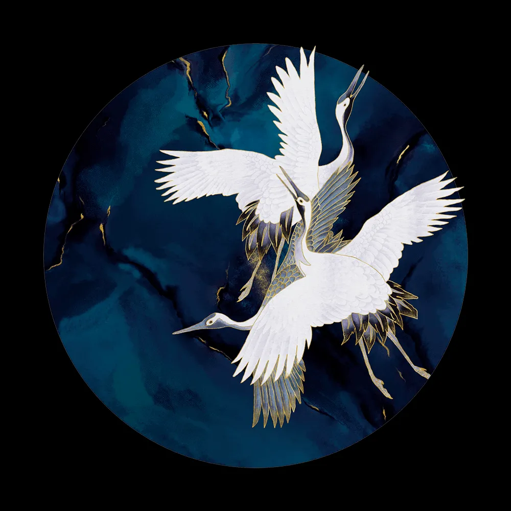 Wall Art – Wallpaper Royal Tsuru round 3ds Max