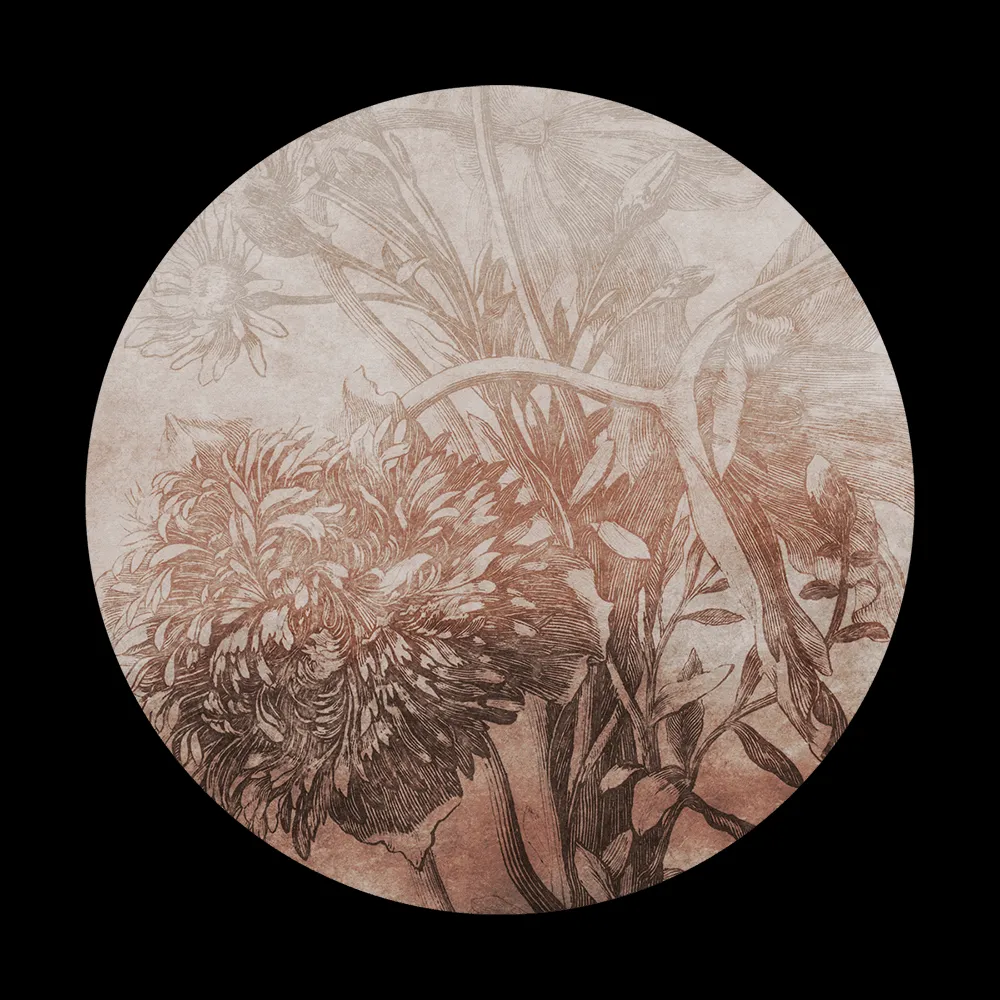 Wall Art – Wallpaper Rust Ombre Flower round 3ds Max