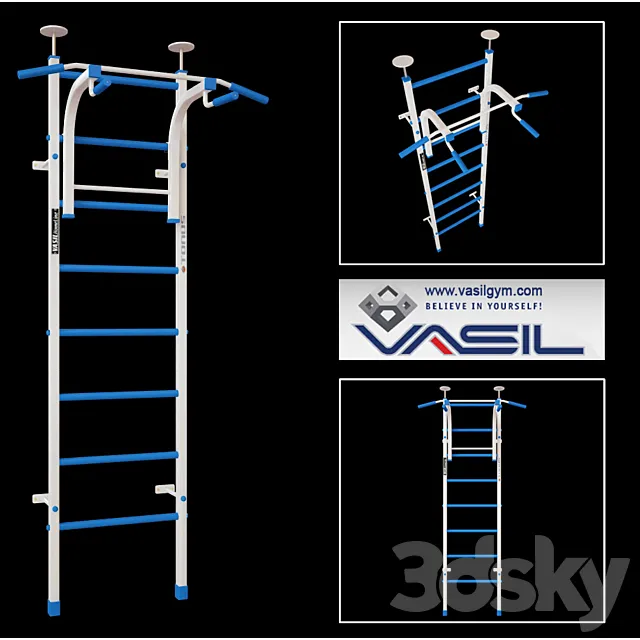 wall bars + horizontal bar 3DS Max Model