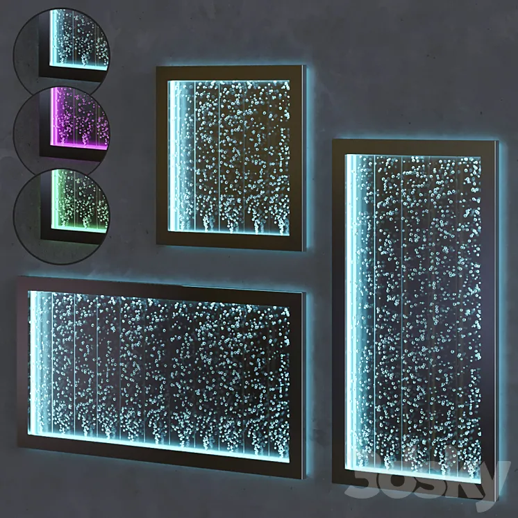 Wall Bubble Panels 3DS Max