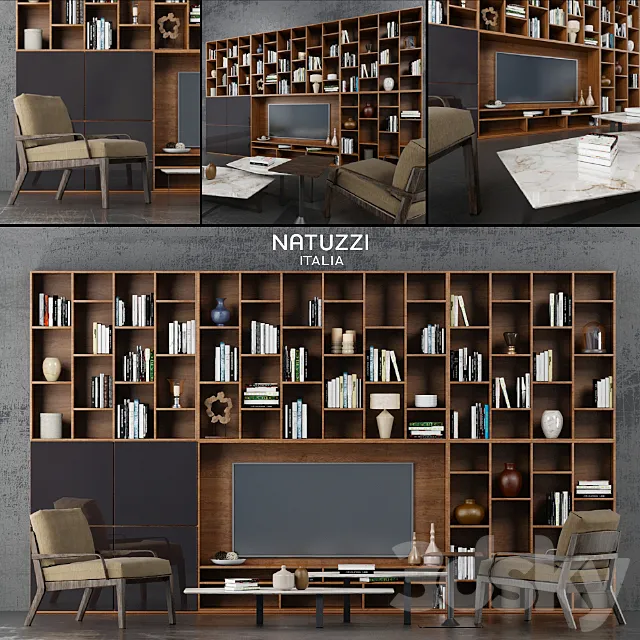 Wall + chairs Natuzzi 3DSMax File