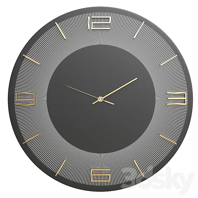 Wall clock Leonardo black 3DS Max Model