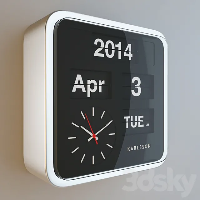 Wall clock Mini Flip 3ds Max