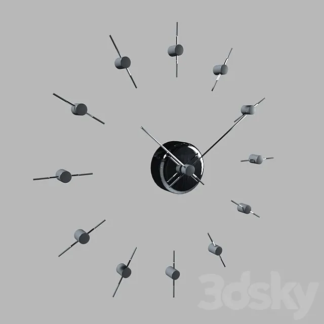 Wall clock Nomon Merlin 12N-125 3DS Max Model