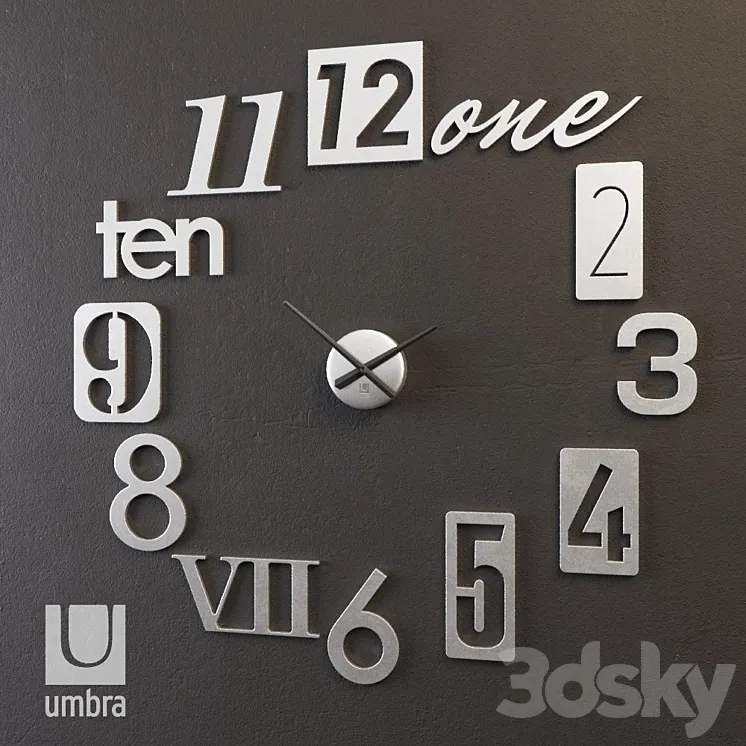 Wall clock Numbra 3DS Max