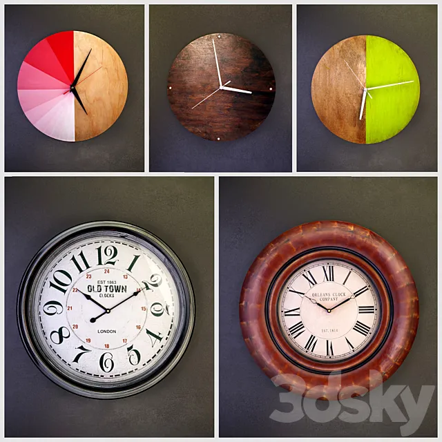 Wall clocks (collection number 5) 3ds Max