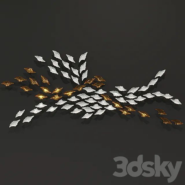 Wall composition Haberdashery Luxury Leaf Eddy 3ds Max