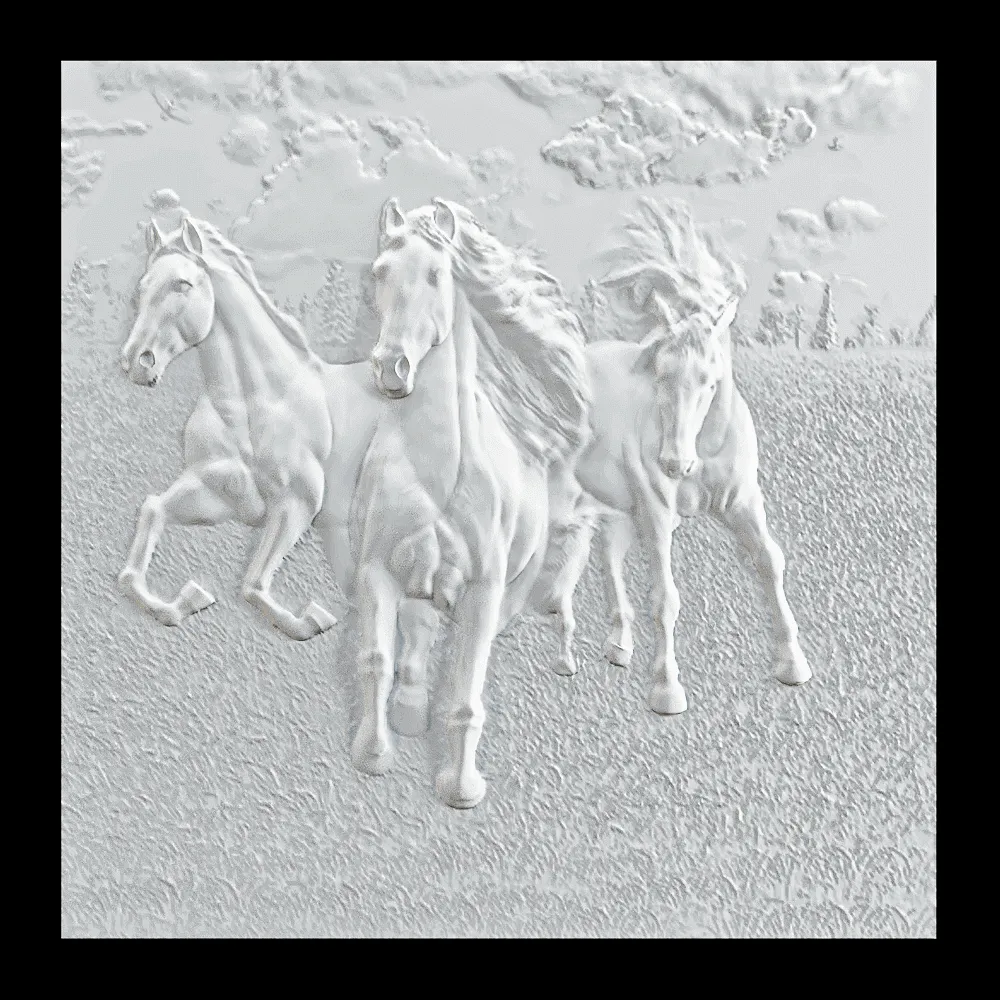 Wall deco – HORSES B-48 3ds Max