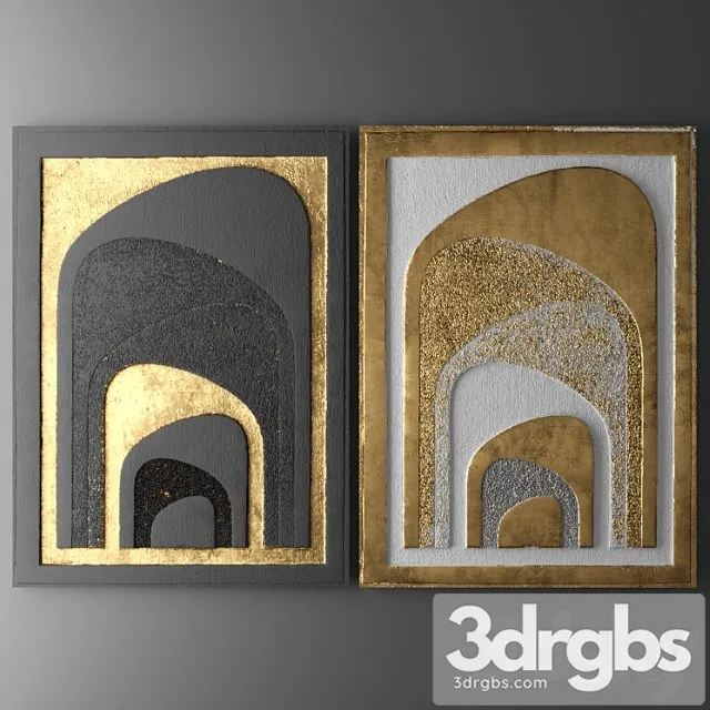 Wall Decor Picture Gold Luxury Lukhuri Decor Art Modern Art Abstraction 22 3dsmax Download