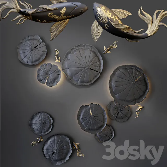 Wall decor – Water Lily 3DSMax File