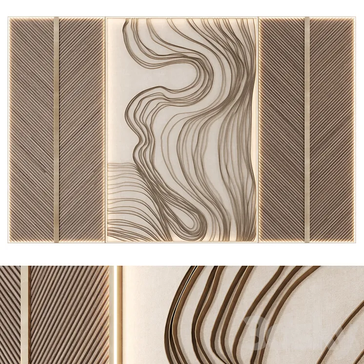 Wall Decor Waves 2 3DS Max
