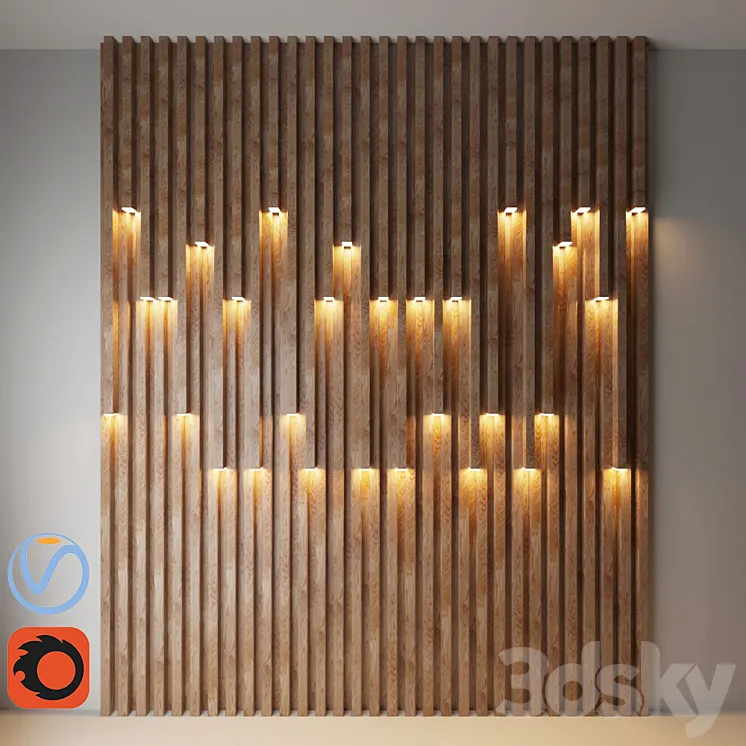 wall decorate light 2 3DS Max
