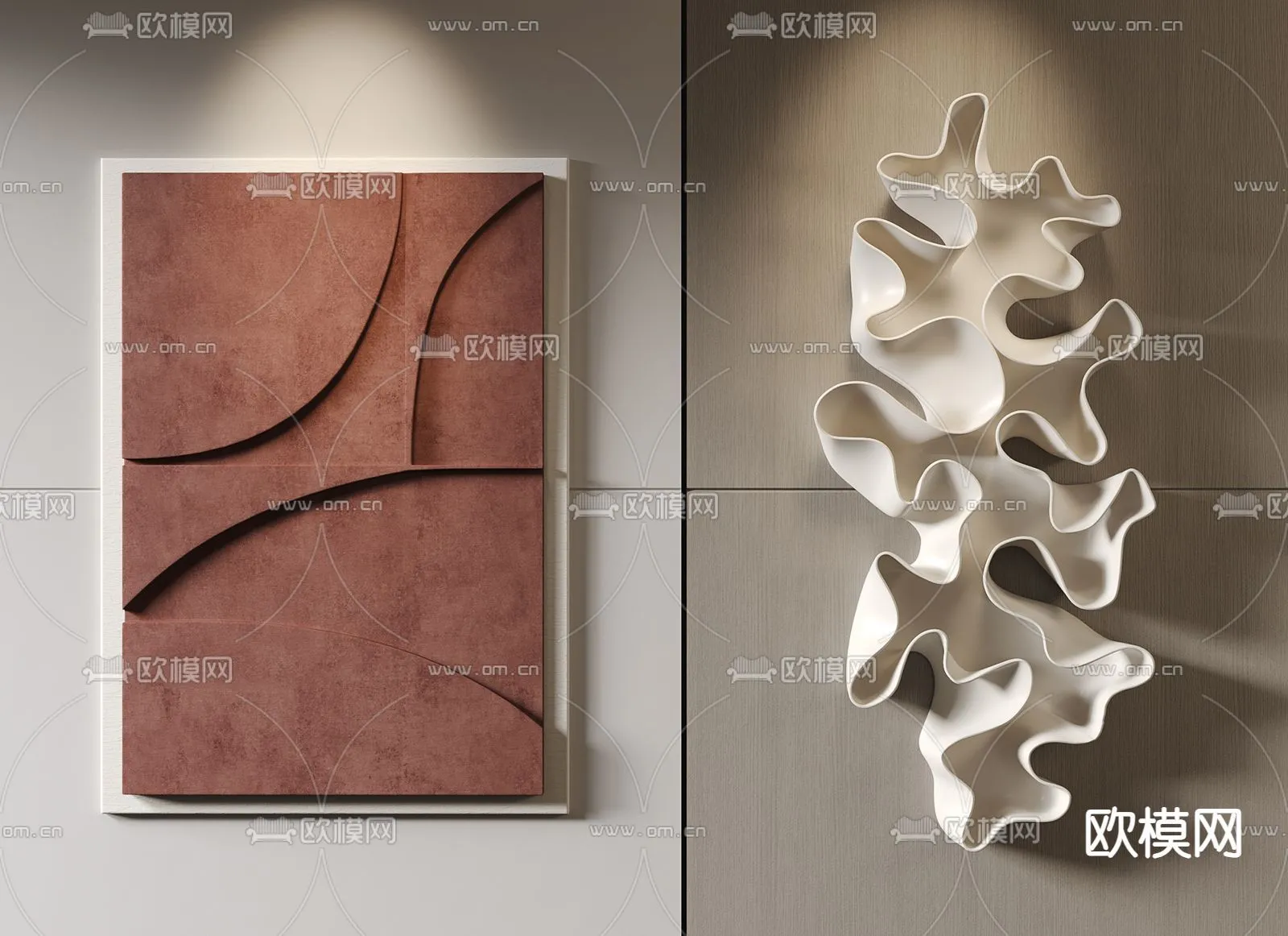 Wall Decoration 3D Models – Decor Sets – 006 – VRAY Render