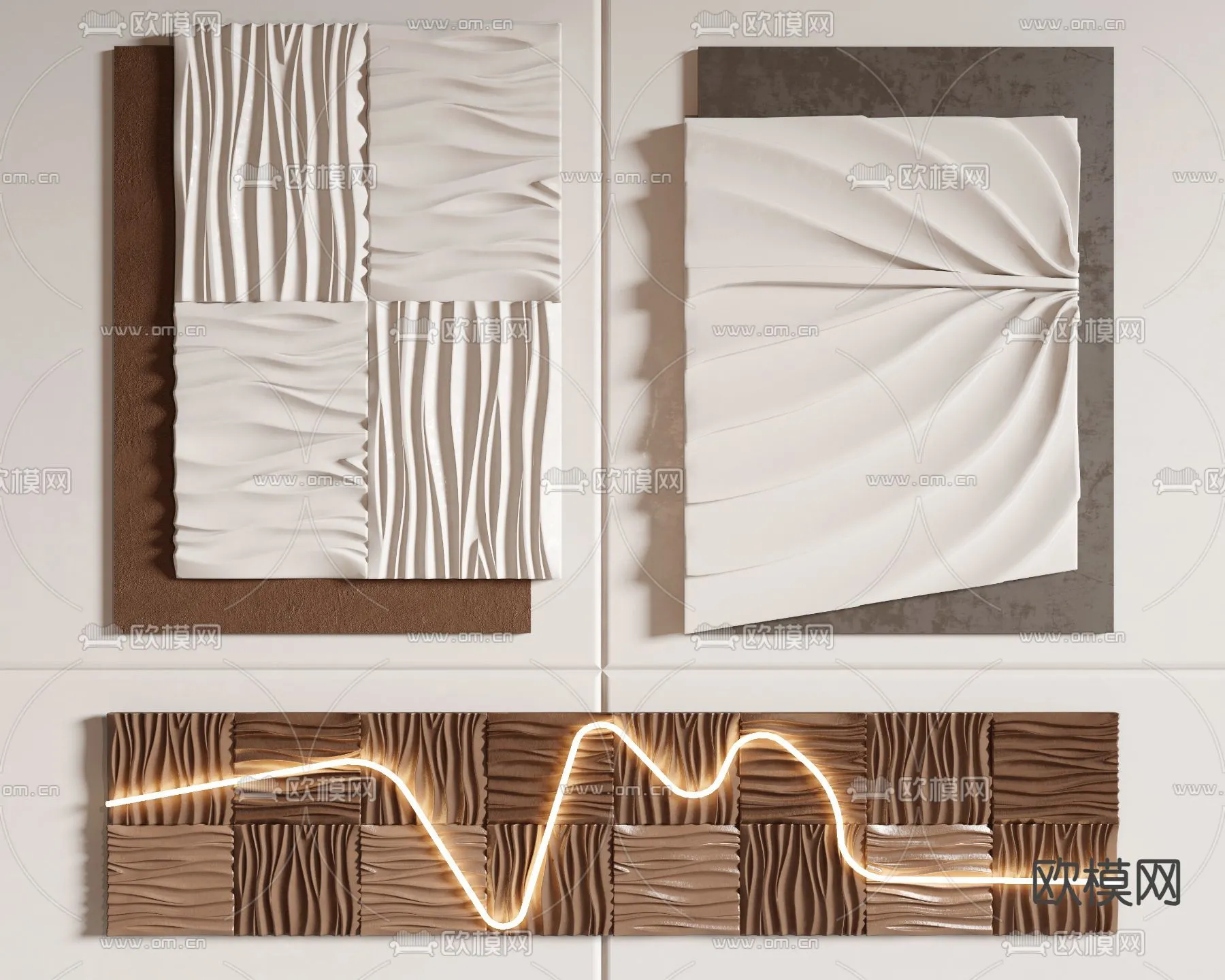 Wall Decoration 3D Models – Decor Sets – 007 – VRAY Render