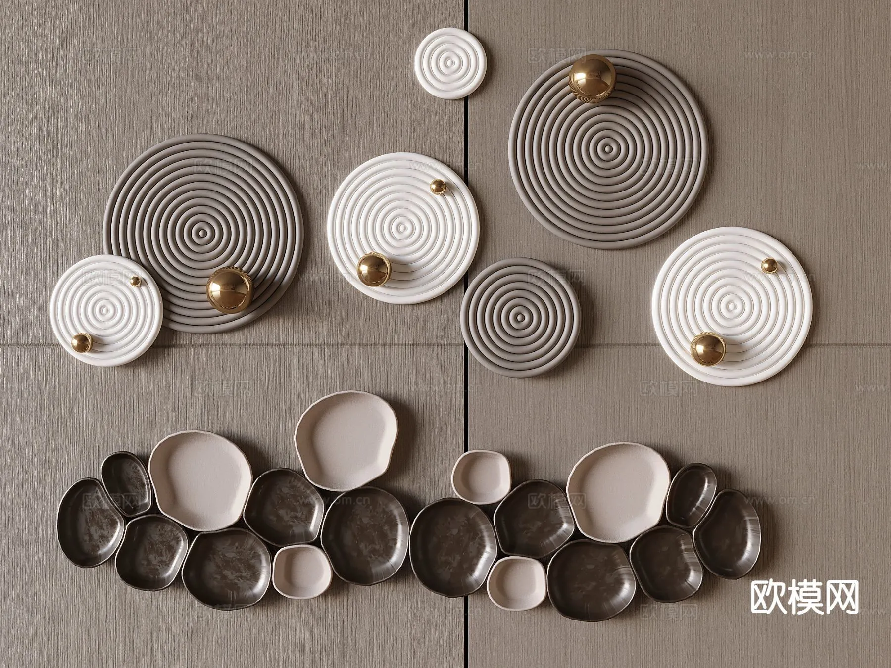 Wall Decoration 3D Models – Decor Sets – 019 – VRAY Render