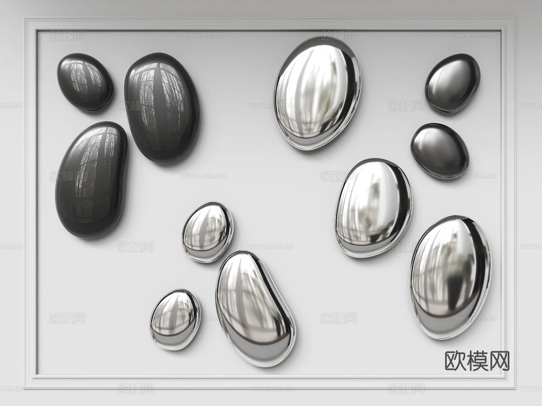 Wall Decoration 3D Models – Decor Sets – 026 – VRAY Render
