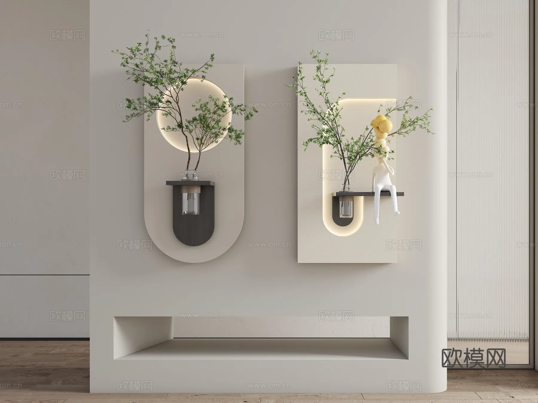 Wall Decoration 3D Models – Decor Sets – 033 – VRAY Render