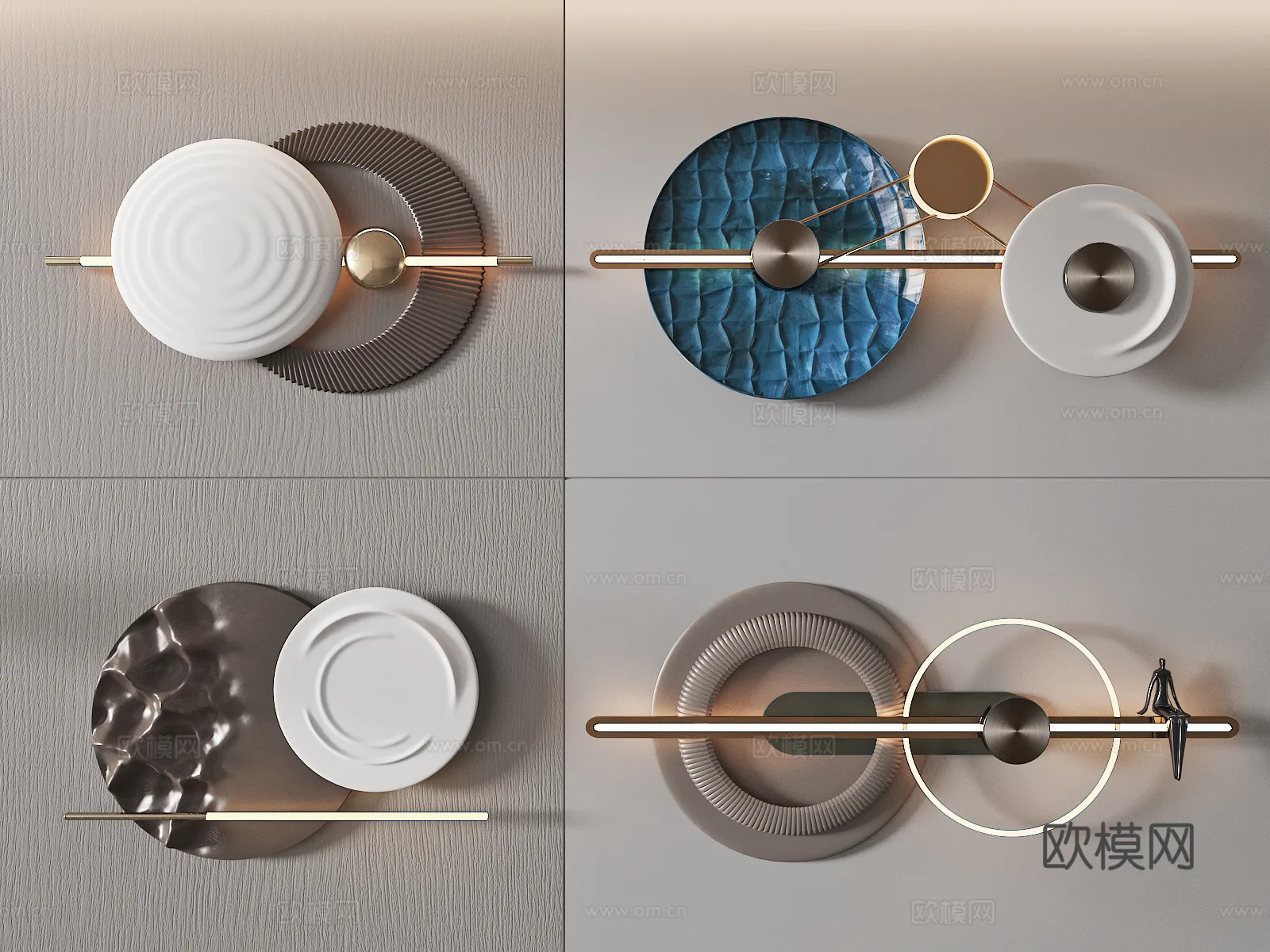 Wall Decoration 3D Models – Decor Sets – 046 – VRAY Render