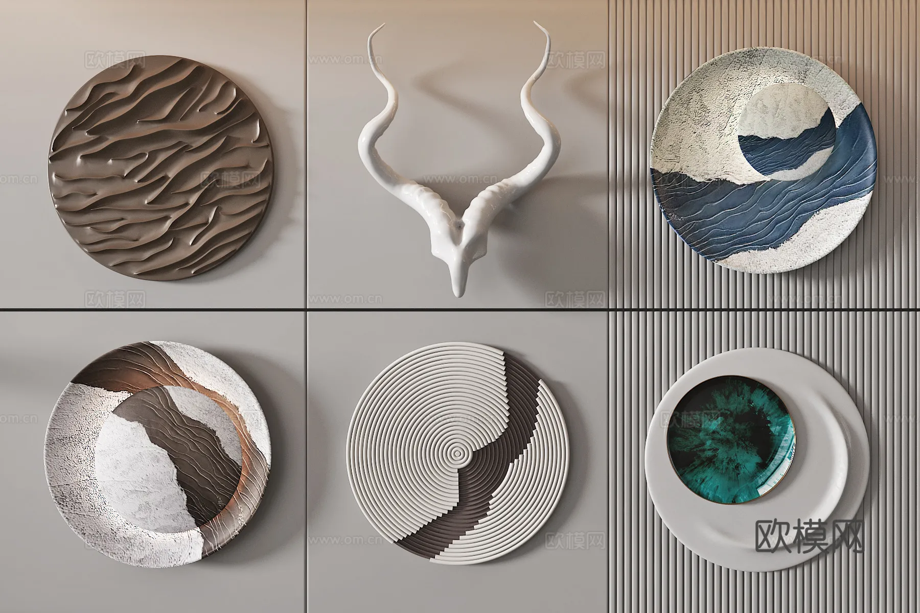 Wall Decoration 3D Models – Decor Sets – 047 – VRAY Render