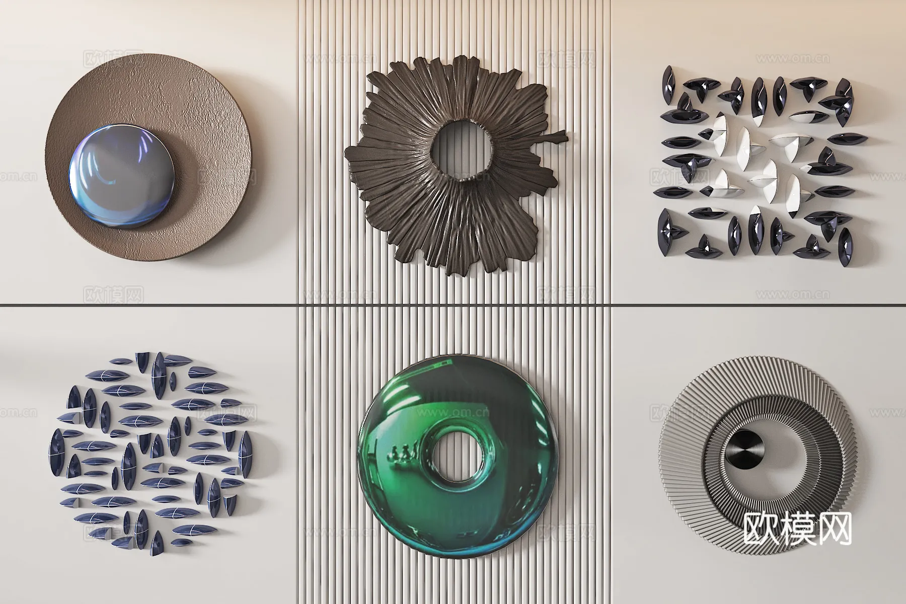Wall Decoration 3D Models – Decor Sets – 048 – VRAY Render