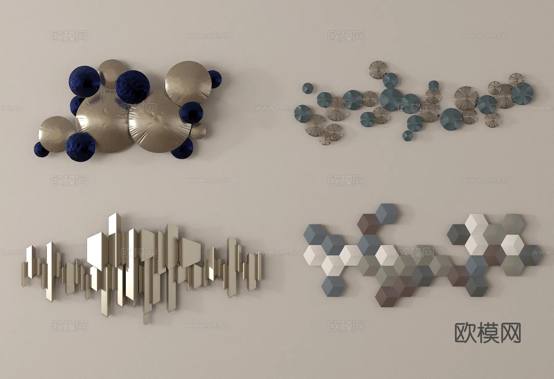 Wall Decoration 3D Models – Decor Sets – 050 – VRAY Render