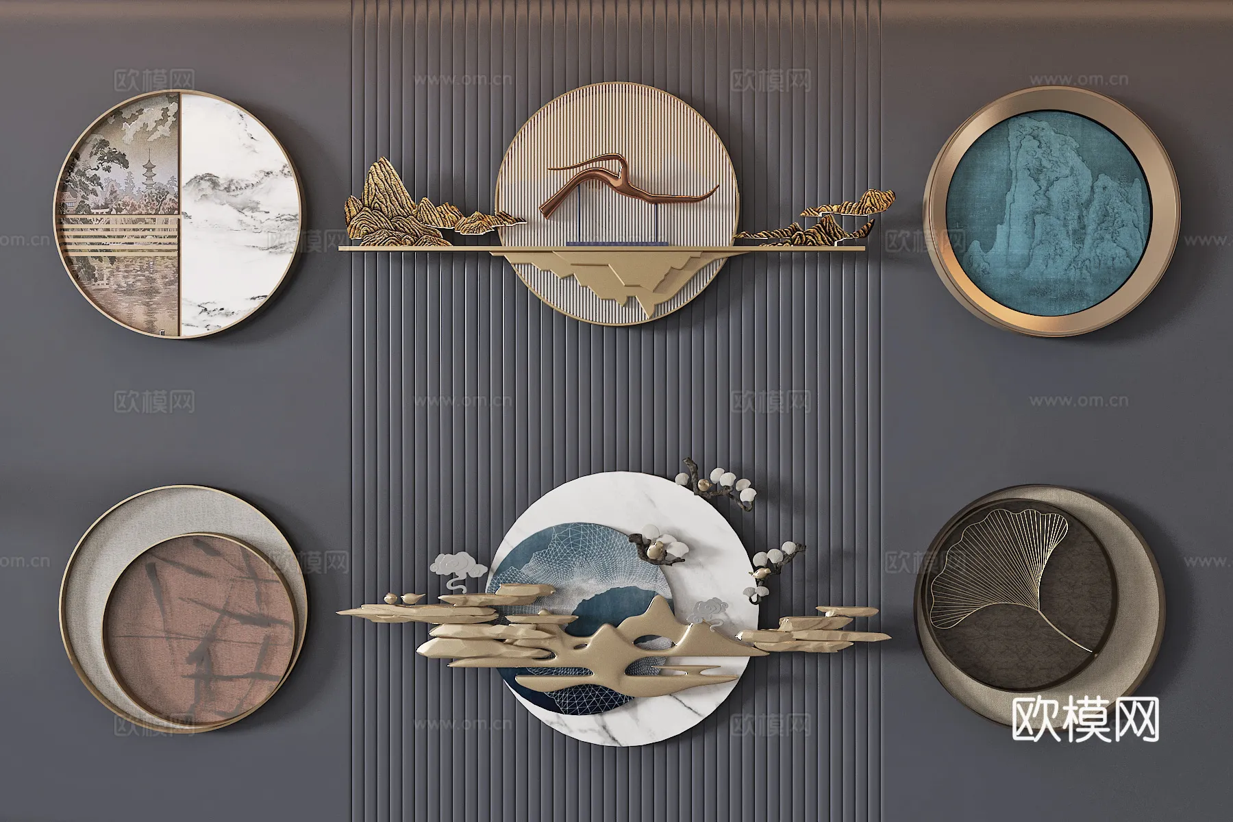 Wall Decoration 3D Models – Decor Sets – 053 – VRAY Render