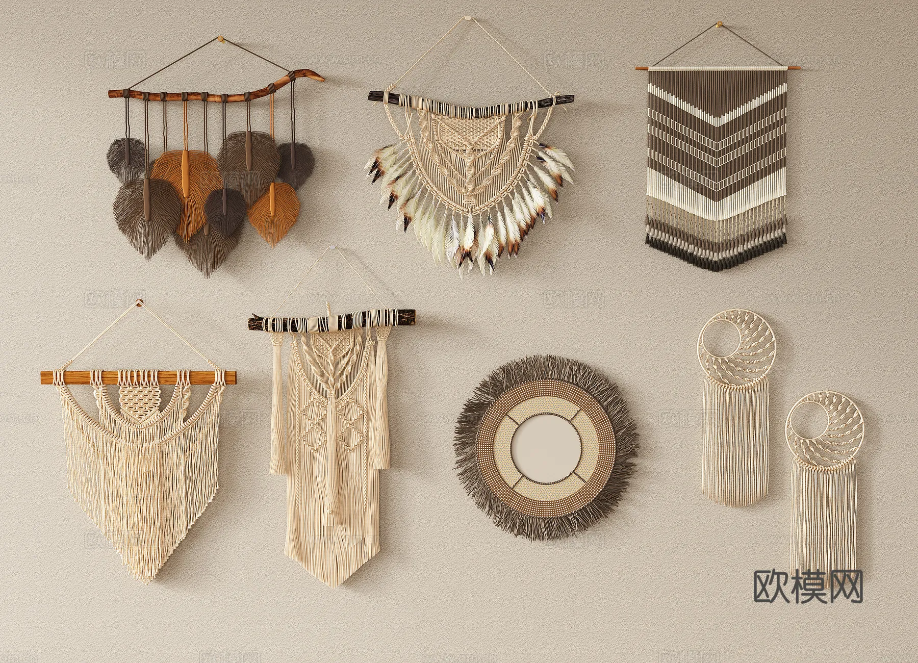 Wall Decoration 3D Models – Decor Sets – 066 – VRAY Render