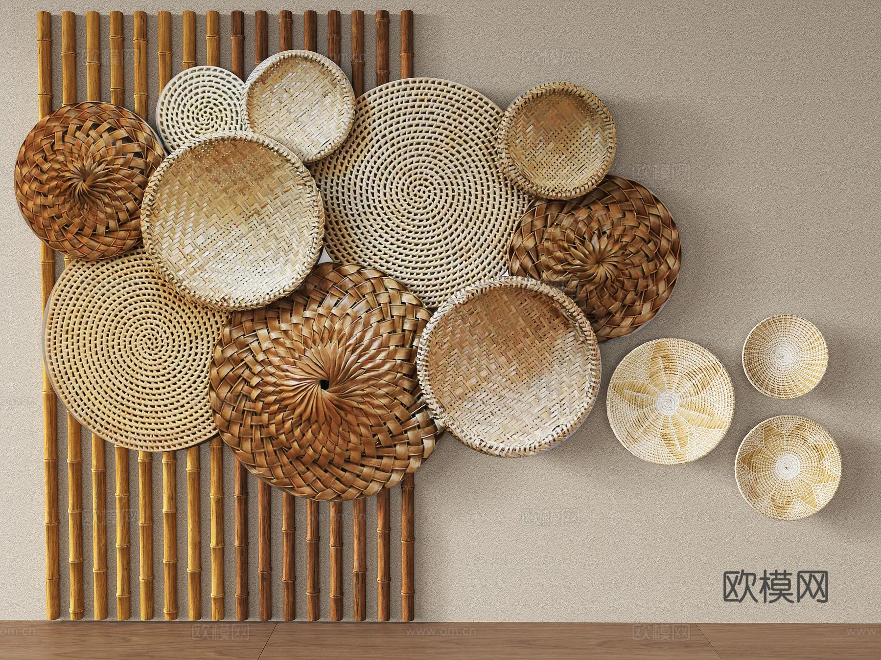 Wall Decoration 3D Models – Decor Sets – 068 – VRAY Render