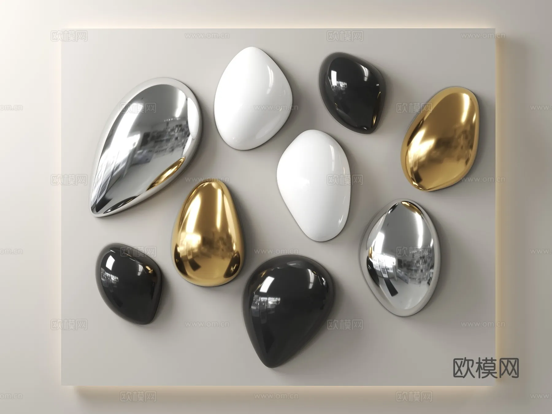 Wall Decoration 3D Models – Decor Sets – 069 – VRAY Render