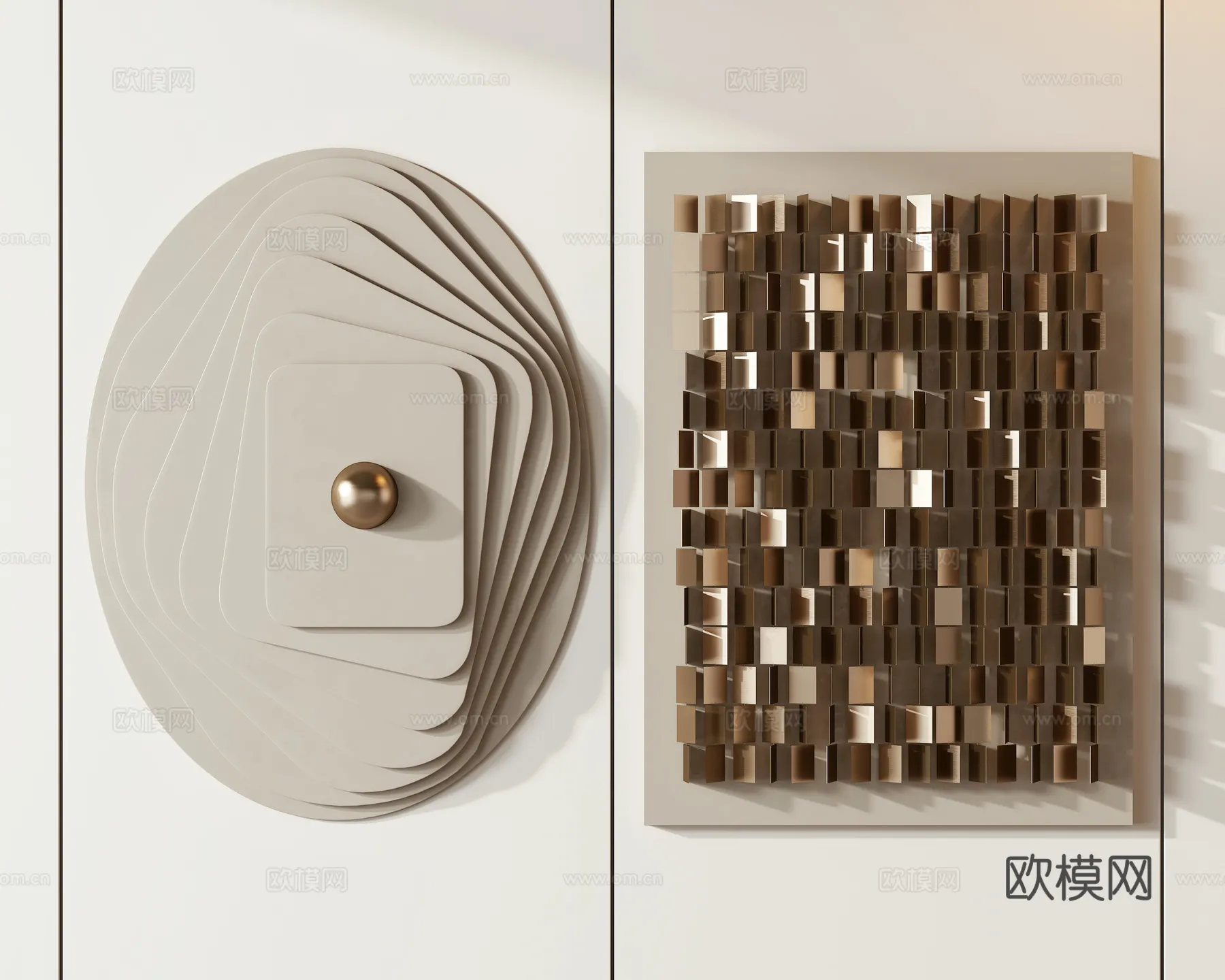 Wall Decoration 3D Models – Decor Sets – 072 – VRAY Render