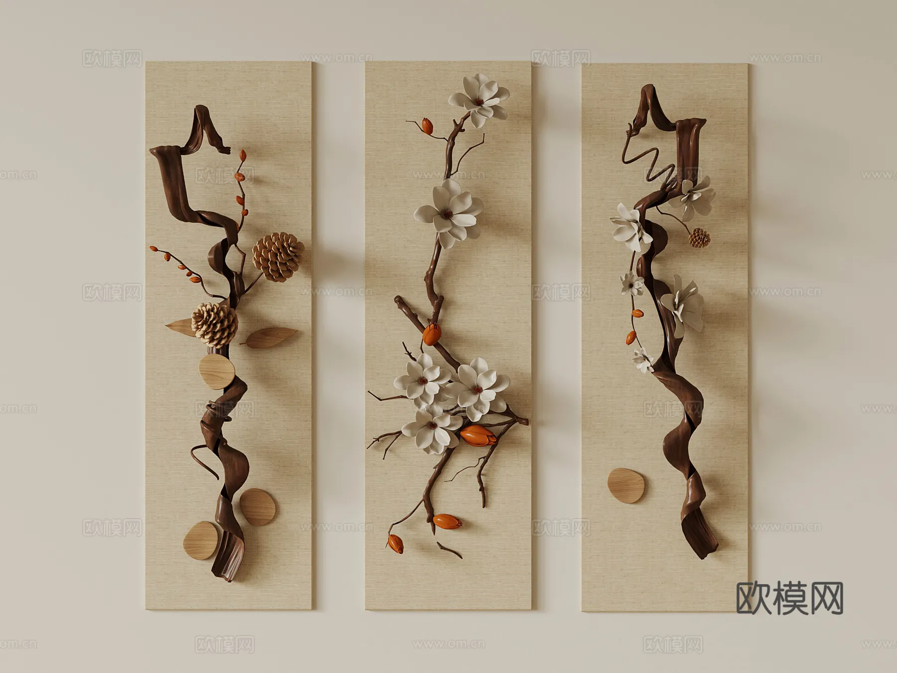 Wall Decoration 3D Models – Decor Sets – 078 – VRAY Render