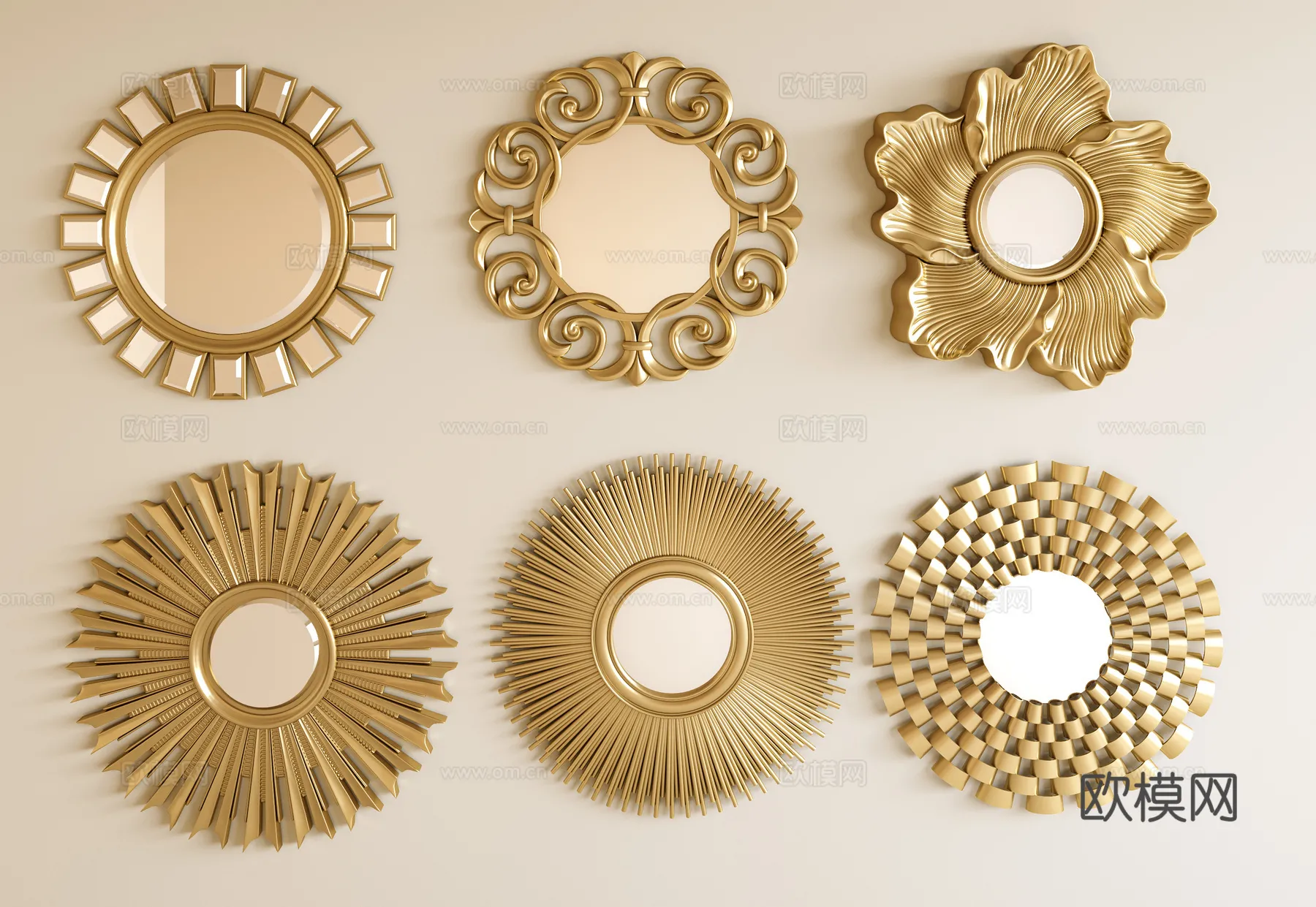 Wall Decoration 3D Models – Decor Sets – 085 – VRAY Render