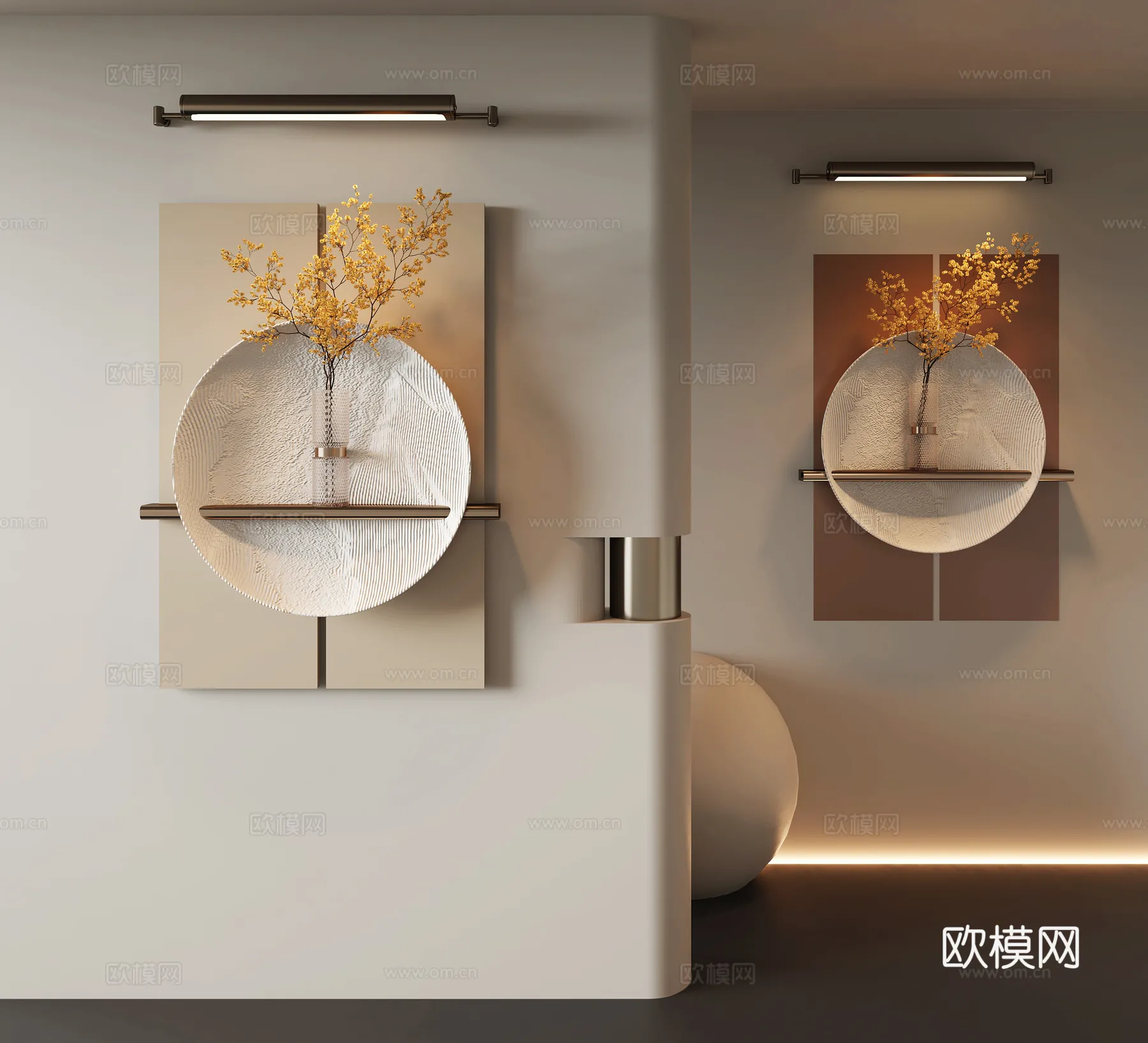Wall Decoration 3D Models – Decor Sets – 105 – VRAY Render