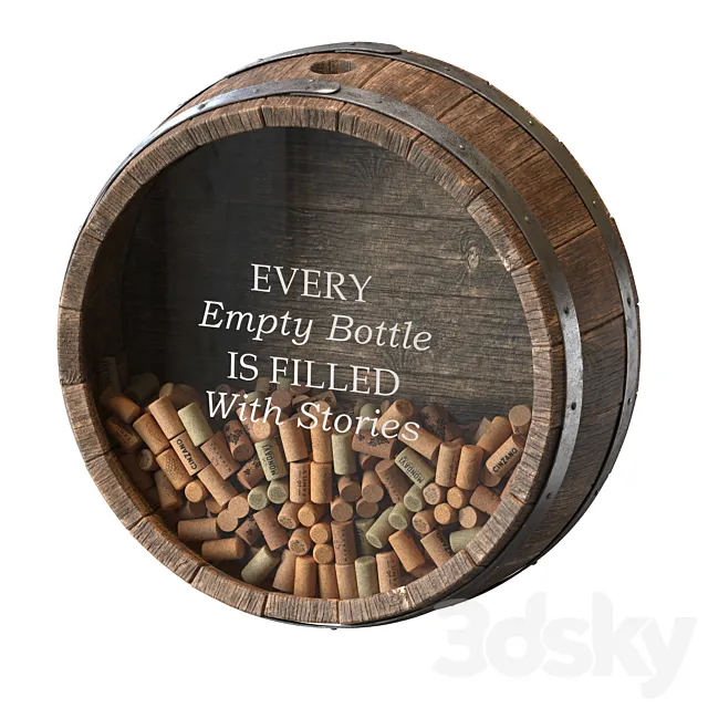 Wall decorative wine barrel 3DS Max Model