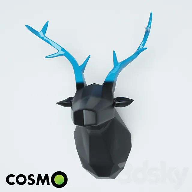 Wall Deer Head Figurine 3DSMax File