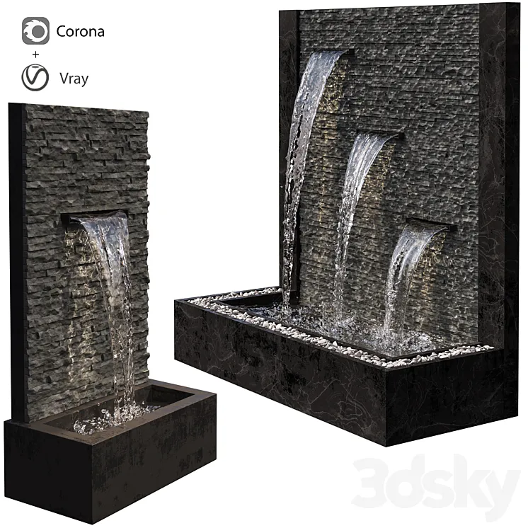 Wall fountains 3DS Max