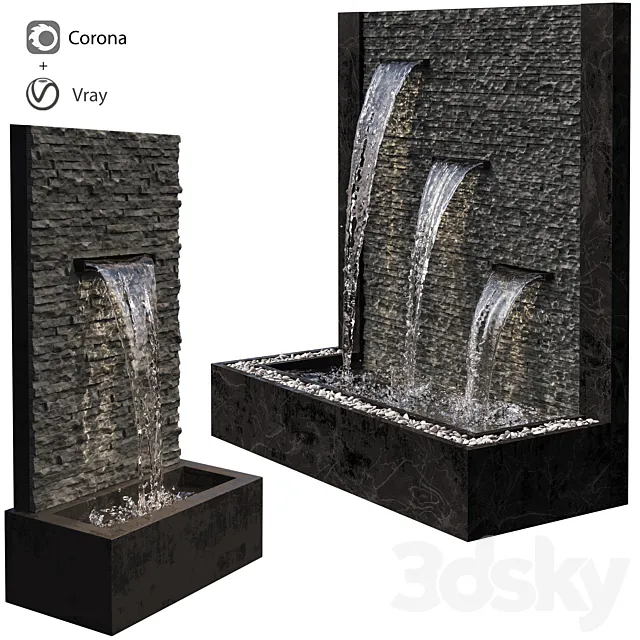 Wall fountains 3DSMax File