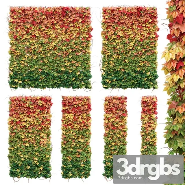 Wall From Autumn Leaves Set of 6 Models 3dsmax Download