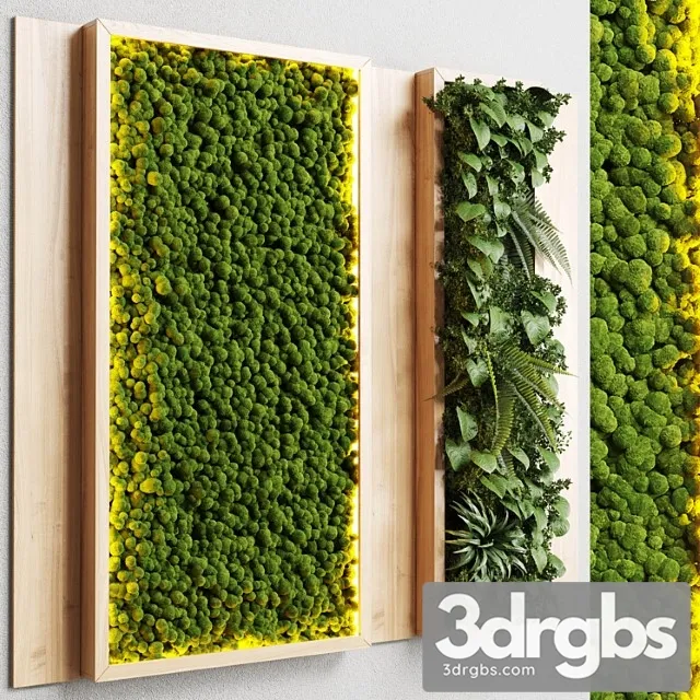 Wall Garden And Vertical Moss In Wooden Frame 22 1 3dsmax Download