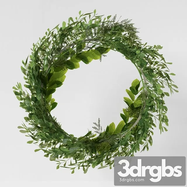 Wall hanging green leaf ring-03 3dsmax Download