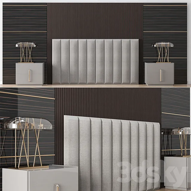 Wall Headboard Collection № 004 3DS Max Model