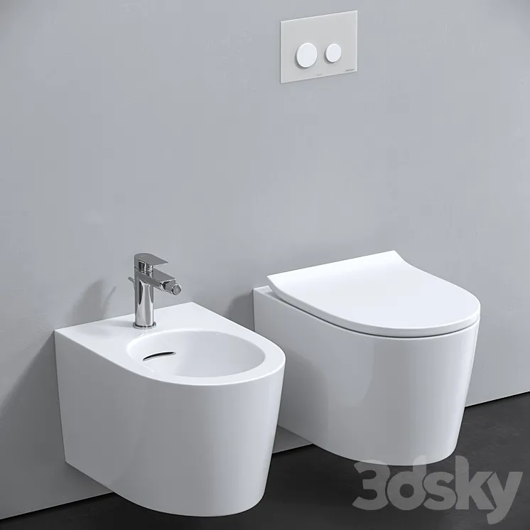 Wall-hung toilet and bidet TOTO 3DS Max