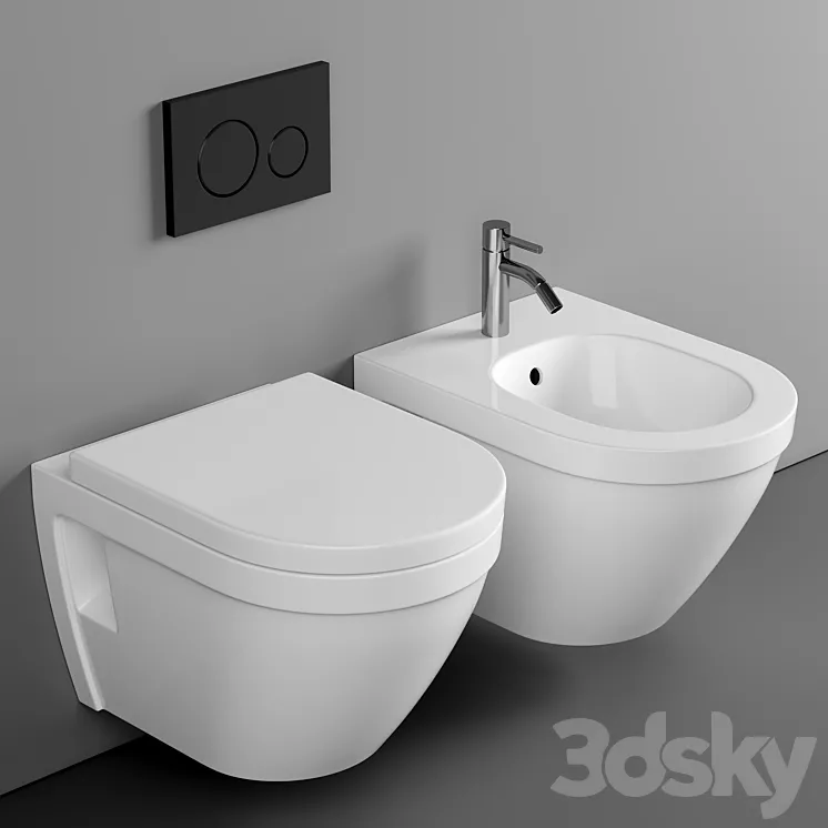 Wall hung toilet bowl VitrA S50 7740B003-0075 rimless 3DS Max Model